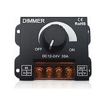Dimmer Dc 12v-24v 30a Led Işık Bandı Regülatörü Led Şeritler İçin Işık Kontrolü Siyah Karartma Cihaz