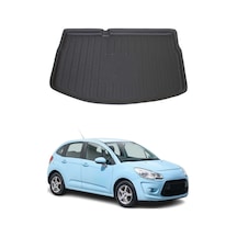Citroen C3 2010-2016 Arası Uyumlu Araca Özel Kauçuk Tpe Bagaj Havuzu Siyah Kalın Stepneli Model İçin