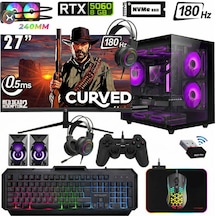 Xaser Sword Cube X52 R7-5700X 32 GB 1 TB M.2 NVME SSD 8 GB RTX5060 27" Free Dos Masaüstü Oyuncu Bilgisayarı