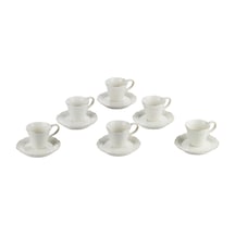 Lucky Art Amoria Bone 6li Kahve Fincani Seti Lykı 005 Beyaz