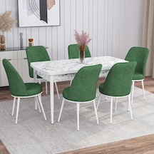 Rovena Azra Açılabilir Beyaz Mermer Mdf Mutfak Masa Takımı +6 Sandalye (549867804)