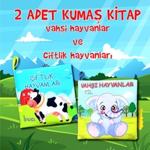 2 Kitap Tox Çiftlik Hayvanlar Ve Vahşi Hayvanlar Kumaş Sessiz Kit
