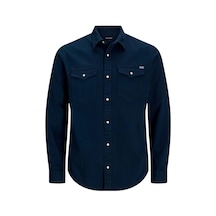 Jack & Jones Jack&jones 12138115 Jjesherıdan Shırt L/s Dark Navy Erkek Gömlek Lacivert