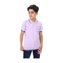 Toontoy Kids Toontoy Erkek Çocuk Polo Yaka Palmiye Baskılı Tişört Lila