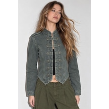 Hiccup Düğmeli Denim Ceket Gri