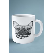 French Bulldog Köpek Isimli Kişiye Özel Baskılı Kupa Bardak Bere Çok Renkli