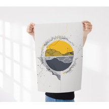 Çerçevesiz Poster, Dijital Baskı Dijital Dünya Temalı Poster, Ofis, Mutfak Dekorasyon