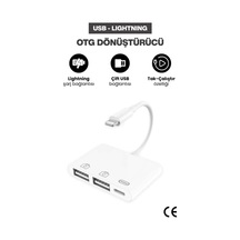 Lightning Otg Dönüştürücü İphone Uyumlu Çift Usb Bağlantı Şarj Ve Data Aktarım Kablosu Çok Yönlü Çevre Birimi Desteği: Usb Bellekler, Klavyeler, Mouselar, Kart Okuyucular, Mıdı Klavyeler Ve Dijital Kameralar İle Geniş Uyumluluk.