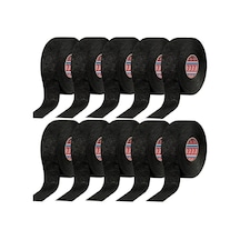 Honeybeeshop 10 Rulo 2.54 Cm 19mm X 10m Siyah Kimyasal Fiber Kordon Bantı Yüksek Sıcaklık Dayanıklı Otomotiv Elektrik Sarma Koruma İzolasyon İçin