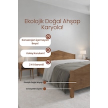 Mi Lano Piramit Model Masif Ahşap Karyola Kolay Kurulum Fırınlanmış İthal Sibirya Çamı 140x200 Yatak Uyumlu - Doğal