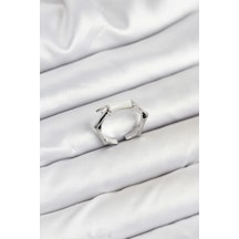 Mey İthalat Pirinç Gümüş Renk Kemik Model Kadın Yüzük - Özel Seri Meyeb68d13d07333674951c019c79