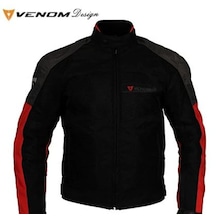 Venom Dynamic Gri-Kırmızı Motosiklet Ceketi