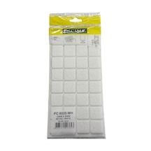 Cateksss Pacific Kare Yapışkanlı Sandalye Koltuk Mobilya Ayak Keçesi Felt 25x25 Mm Beyaz - 52 Li Paket