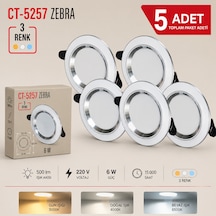 Ct-5257 Zebra Led Spot 3 Renk Işık 5 Adet Beyaz