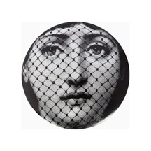 Fornasetti Tema E Variazioni N.78 Yuvarlak Porselen Mücevher Kutusu Saklama Kutusu Siyah-beyaz
