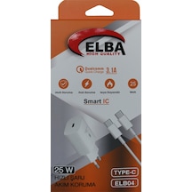 Elba ELB04-PD-25WTypc Beyaz 25W Usb-c Ev Şarj Kafa+1mt Type-c To