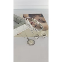 Güneş Gümüş Çelik Takı Seti 351 Gümüş - Rose Gold