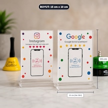 2'li Nfc Akıllı Kart Seti Yorum Ve Sosyal Medya Pleksi Masaüstü Standı