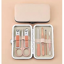 7 Parça Profesyonel Manikür Pedikür Seti, Tırnak Makası, Kaş Makası, Cımbız, Rose Gold No:2-3 Sku: Smg8690010441645
