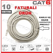 10 Metre Cat6 Internet Patch Kablo 10 Mt Cat 6 Rj45 Utp