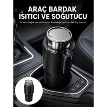 Isıtma Soğutma Özellikli Araç Bardaklığı Çakmak Girişli Akıllı Yeni Nesil Mh-hs5206-6079 Siyah