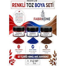 3'lü Set Premium Parafin Soya Wax Toz Mum Boyası Hobi Seti - 5 Cc Kırmızı, Mavi, Kahverengi Bkfab3kmkh5g Karışık