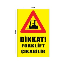Lucena Metal Dikkat Forklift Çıkabilir 15 Cm X 20 Cm Uyarı Levhası Yönlendirme Tabelası