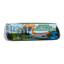 Yener Endüstriyel Jumbo Çöp Torbası Poşeti - 2 Kat - Siyah - 500 G. - 80x110 CM -10 Adetlik 1  Rulo