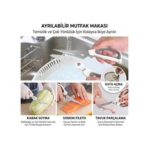 Çok Amaçlı Ayrılabilir Mutfak Makası - Paslanmaz Çelik Tavuk Parçalama Balık Temizleme Ve Sebze Soyucu Ağır Hizmet Et Makası