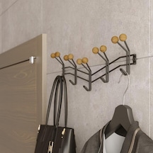 Teknotel Ahşap Boncuklu 15'li Duvar Askısı Mat Siyah Mg085 Siyah