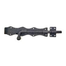 Antika Tarz Dekoratif Pirinç Dövme Kapı Sürgüsü - 20cm, Oksit