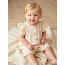 Tiffany Baby & Kids Tiffany Baby Kız Bebek Glow Theme Müslin Lastikli Şort Bej 21090