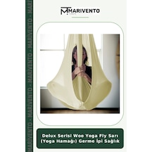 Delux Serisi Woo Yoga Fly Sarı Yoga Hamağı Germe İpi Sağlık