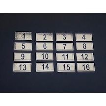 Kapı Numarası Dolap,Raf,Posta Kutusu Numarası 18X38Mm 1 Den 16 Ya