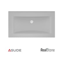 Realstone Aura Etajerli Granit Lavabo 80 45 Cm Beyaz
