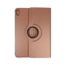Mey İthalat Apple iPad 2025 10.9 10.nesil A16 Kılıf 360 Tablet Deri Kılıf - Rose Gold Tablet Kılıfı