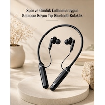 Kablosuz Boyun Tipi Bluetooth Kulaklık Mikrofonlu Spor Ve Günlük Kullanıma Uygun -