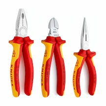 Knipex 3'lü Set 1000v Kombine Pense 180 Mm 1000v Yan Keski 160 Mm 1000v Kargaburun 160 Mm Set 3 Parça