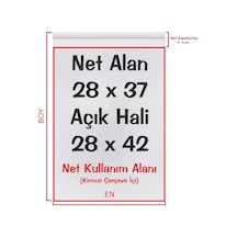 28 x 37+5 (28*42) CM. 250 Adet - Şeffaf Bantlı Yapışkanlı Jelatin P