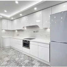 100x50cm Parlak Beyaz Yapışkanlı Folyo Mutfak Dolap Ve Mobilya Ka