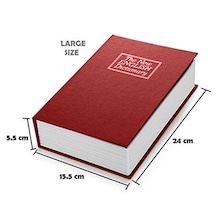 Kitap Şeklinde Bordo Büyük Boy Gizli Güvenlik Kitap Görünümlü Haz