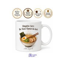 Ramen Sever Yazılı Baskılı Kupa Bardak Hediye Ramen Lover Porselen Mug Beyaz / Çok Renkli