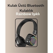 Bluetooth 5.3 Rainbow Işıklı Kulak Üstü Kablosuz Kulaklık Bluetooth 5.3 Rainbow Işıklı Kulak Üstü Kablosuz Kulaklık