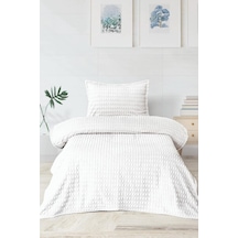 Merinos Twist Tek Kişilik Battaniye Seti Krem Krem