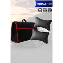 Renault 21 Uyumlu Siyah Renk Koltuk Yastığı Bagaj Çantası Lüks Model
