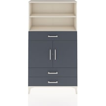 Arges Dolap 4 Raflı 3 Çekmeceli 2 Kapaklı 88x30x163 Aytaşı-antrasit Aytası