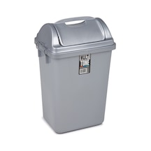 Bora Plastik Köşeli Çöp Kovası Itmeli Açık Gri