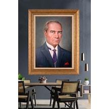 Altın Varaklı Çerçeveli Paspartulu Atatürk Tablo Hk3226