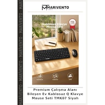 Premium Çalışma Alanı Bileşen Ev Kablosuz Q Klavye Mouse Seti Tmk07 Siyah