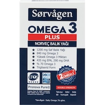 Sorvagen Omega 3 Plus Saf Norveç Balık Yağı. 60 Kapsül. 1200Mg